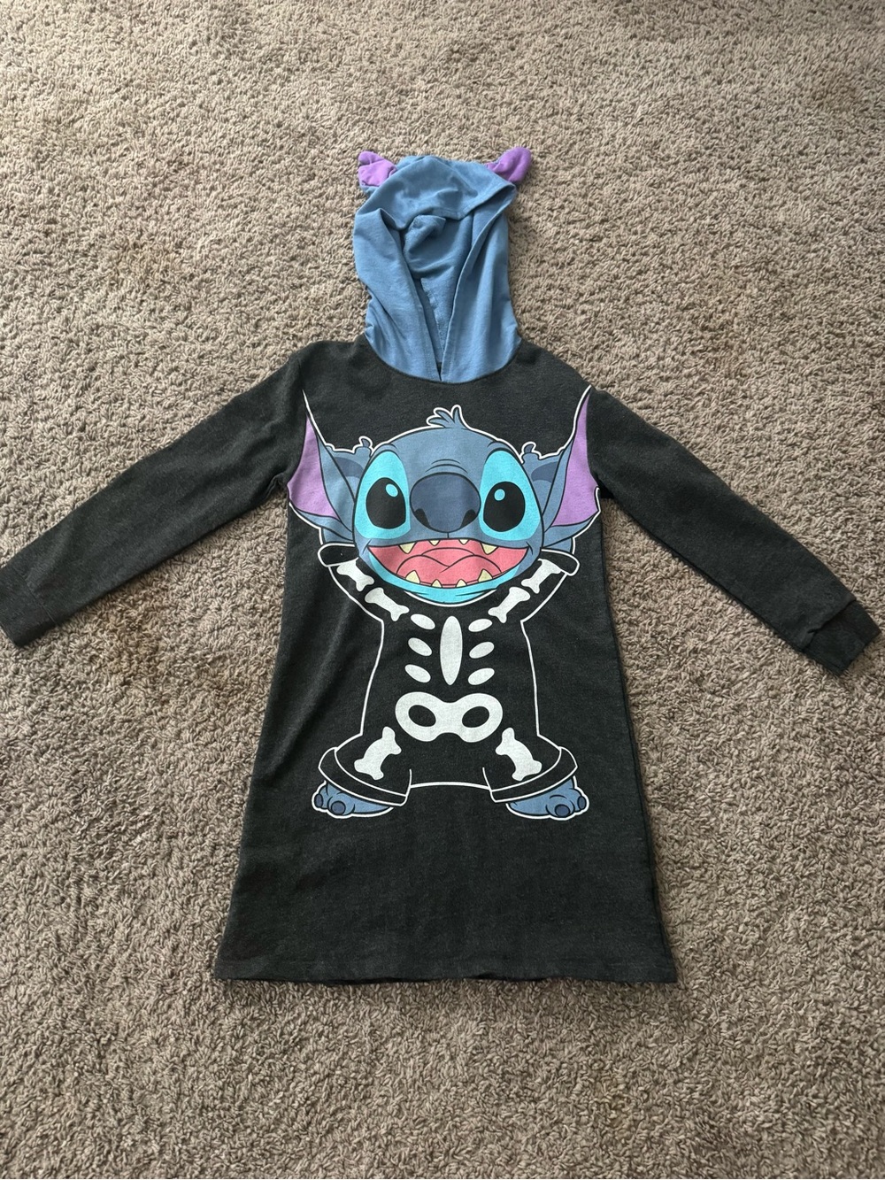 Disney Stitch Black Hooded Kids Costume Dress - 7/8
